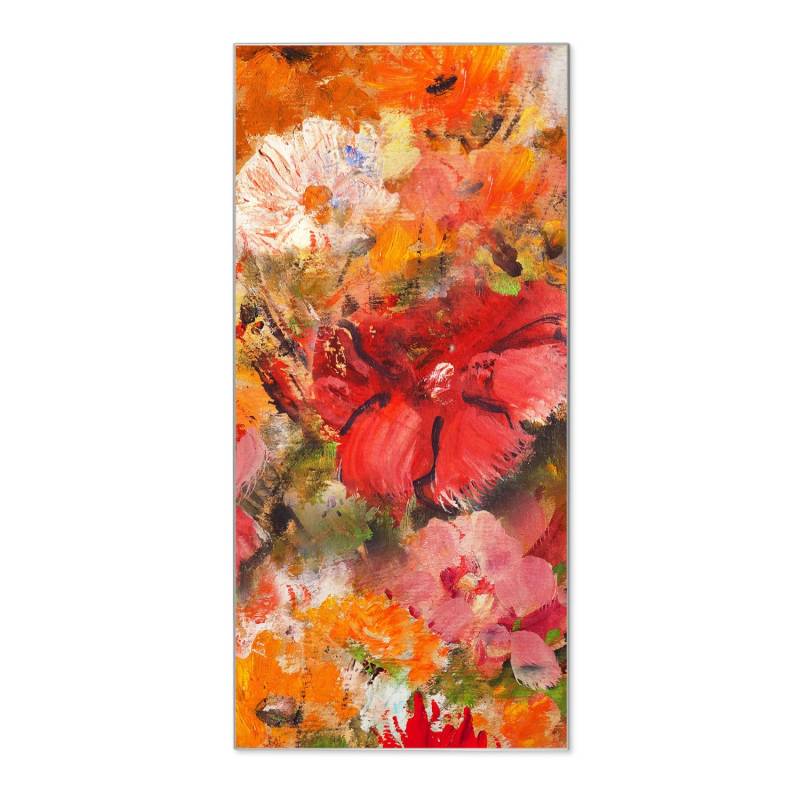 Banjado Magnettafel 37x78cm Magnetwand  Silber Aus Metall Magnetpinnwand Pinnwand Inkl. 4 Magnete Motiv Fallende Blumen von Banjado