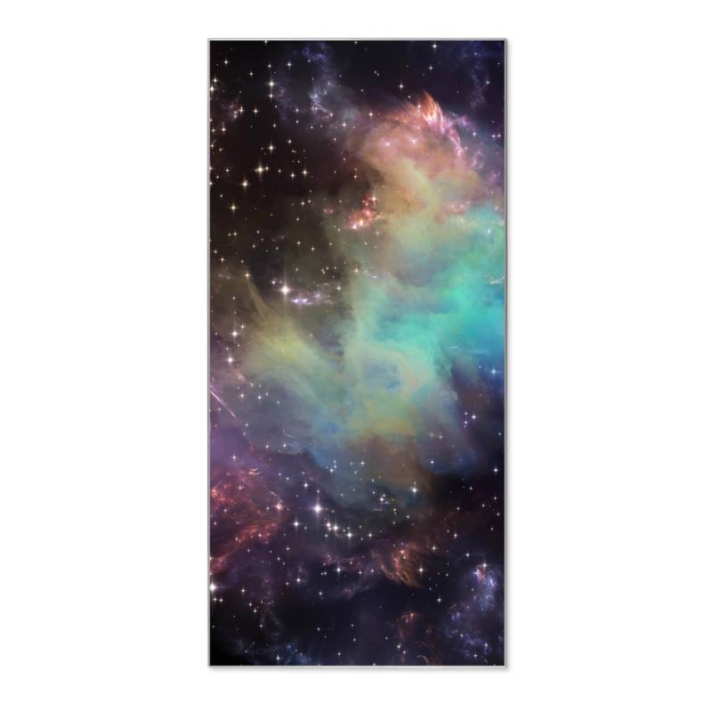 Banjado Magnettafel 37x78cm Magnetwand  Silber Aus Metall Magnetpinnwand Pinnwand Inkl. 4 Magnete Motiv Im Weltall 2 von Banjado