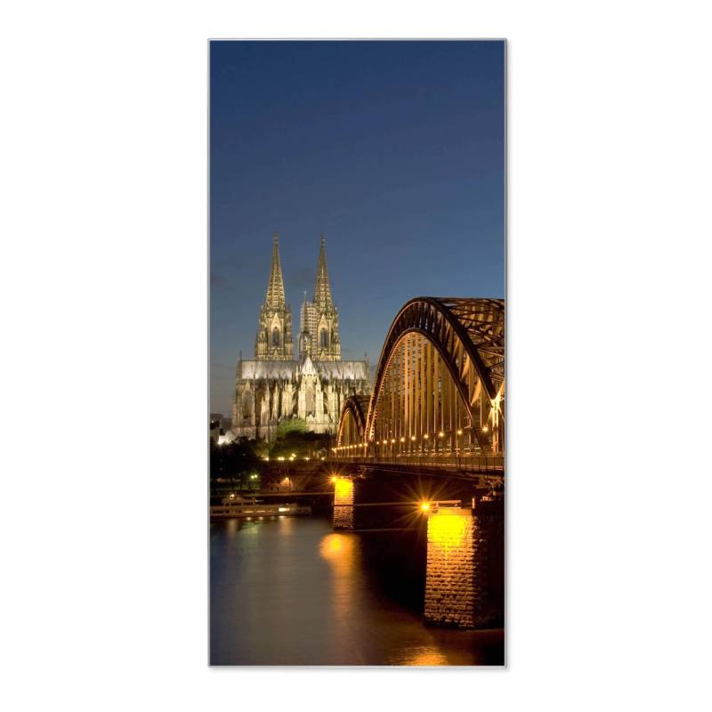 Banjado Magnettafel 37x78cm Magnetwand  Silber Aus Metall Magnetpinnwand Pinnwand Inkl. 4 Magnete Motiv Köln von Banjado
