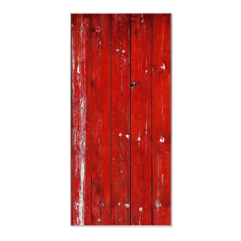 Banjado Magnettafel 37x78cm Magnetwand  Silber Aus Metall Magnetpinnwand Pinnwand Inkl. 4 Magnete Motiv Rote Holzlatten von Banjado