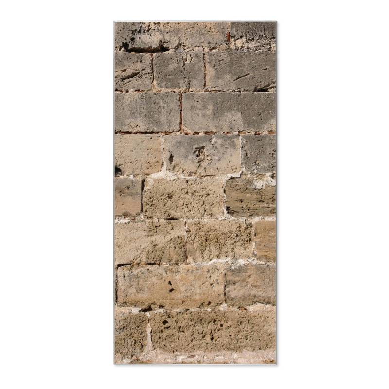 Banjado Magnettafel 37x78cm Magnetwand  Silber Aus Metall Magnetpinnwand Pinnwand Inkl. 4 Magnete Motiv Steinwand Antik von Banjado