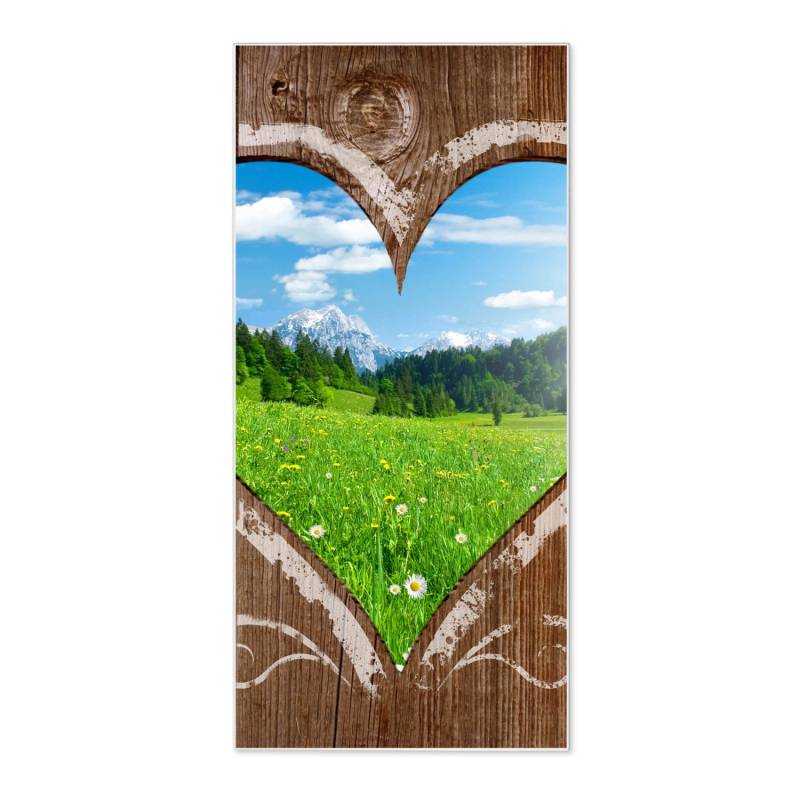 Banjado Magnettafel 37x78cm Magnetwand  Weiß Aus Metall Magnetpinnwand Pinnwand Inkl. 4 Magnete Motiv Ausblick Mit Herz von Banjado