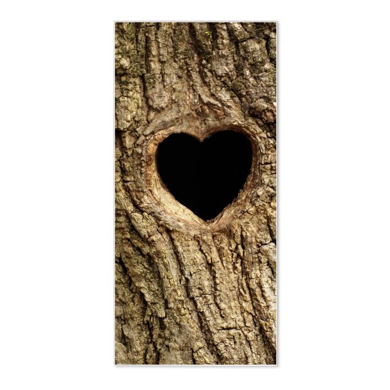 Banjado Magnettafel 37x78cm Magnetwand  Weiß Aus Metall Magnetpinnwand Pinnwand Inkl. 4 Magnete Motiv Baumherz von Banjado