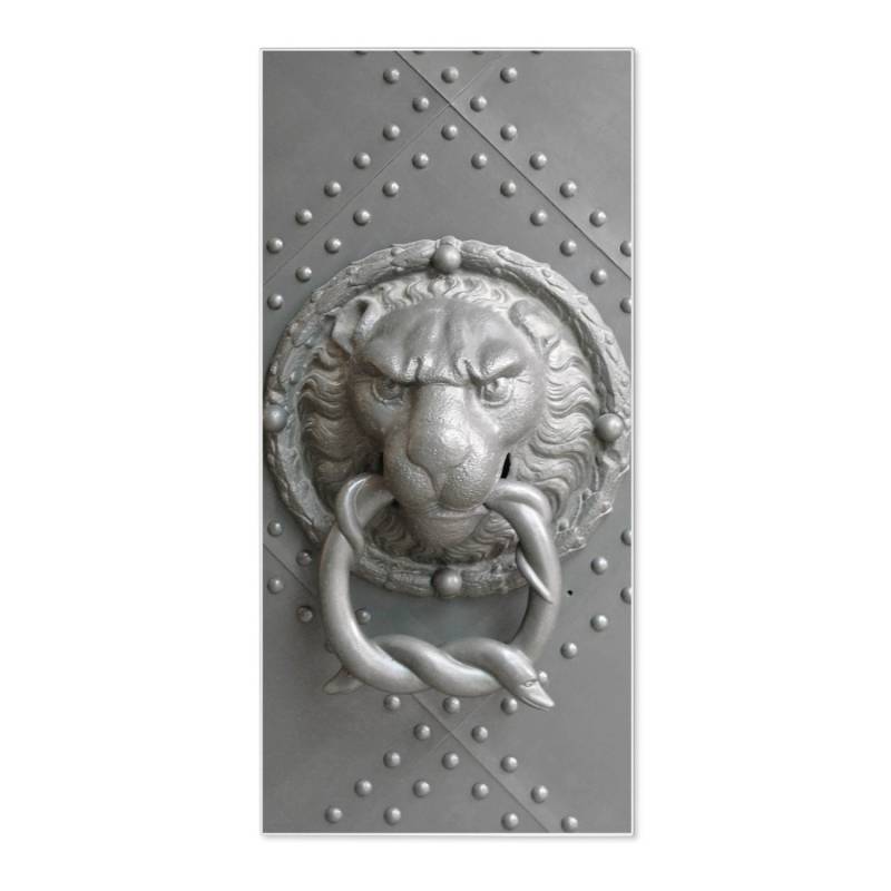 Banjado Magnettafel 37x78cm Magnetwand  Weiß Aus Metall Magnetpinnwand Pinnwand Inkl. 4 Magnete Motiv Eisentor von Banjado