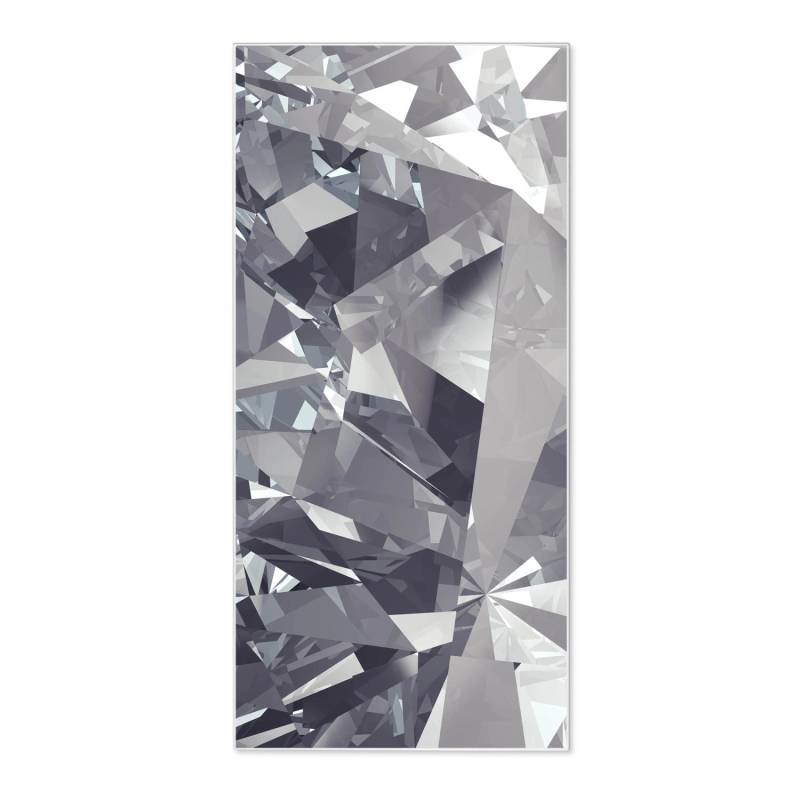 Banjado Magnettafel 37x78cm Magnetwand  Weiß Aus Metall Magnetpinnwand Pinnwand Inkl. 4 Magnete Motiv Facetten Monochrome von Banjado