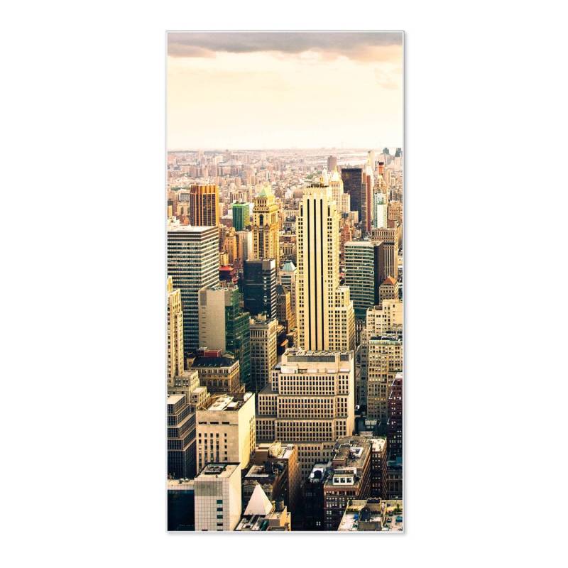 Banjado Magnettafel 37x78cm Magnetwand  Weiß Aus Metall Magnetpinnwand Pinnwand Inkl. 4 Magnete Motiv New York City von Banjado