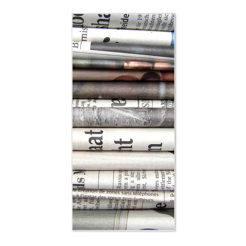 Banjado Magnettafel 37x78cm Magnetwand  Weiß Aus Metall Magnetpinnwand Pinnwand Inkl. 4 Magnete Motiv Zeitungen von Banjado