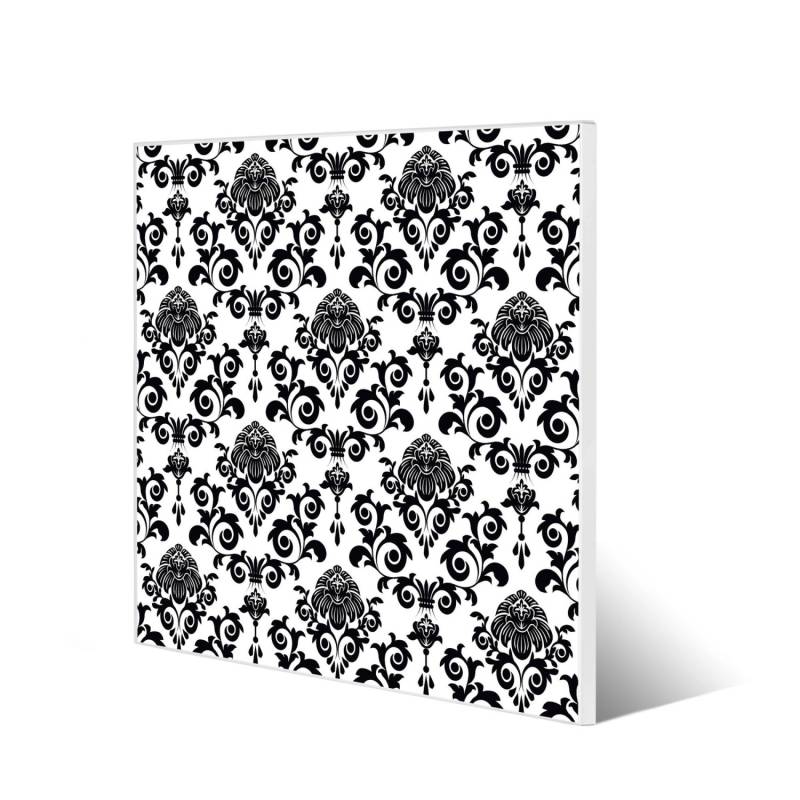 Banjado Magnettafel 50x50cm Magnetwand Weiß Aus Metall Magnetpinnwand Pinnwand Inkl. 4 Magnete Motiv Barock von Banjado