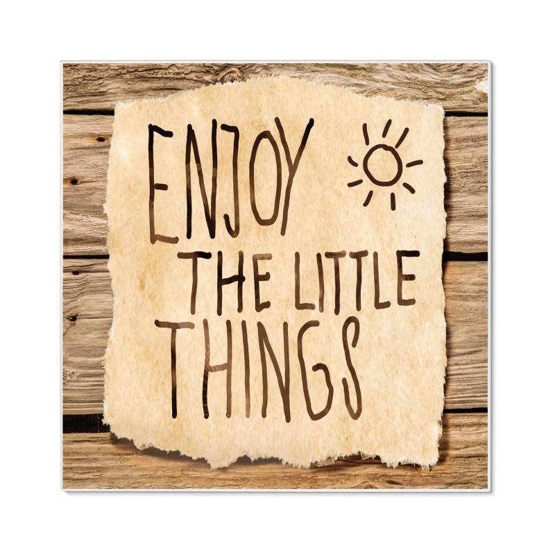 Banjado Magnettafel 50x50cm Magnetwand Weiß Aus Metall Magnetpinnwand Pinnwand Inkl. 4 Magnete Motiv Happy Day von Banjado