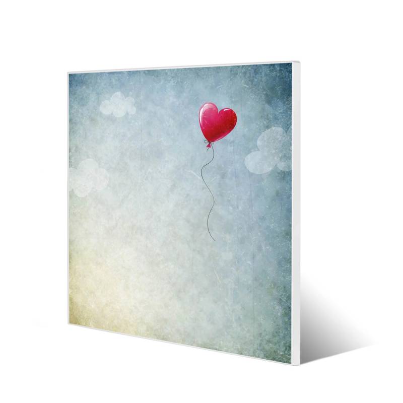 Banjado Magnettafel 50x50cm Magnetwand Weiß Aus Metall Magnetpinnwand Pinnwand Inkl. 4 Magnete Motiv Herzballon von Banjado