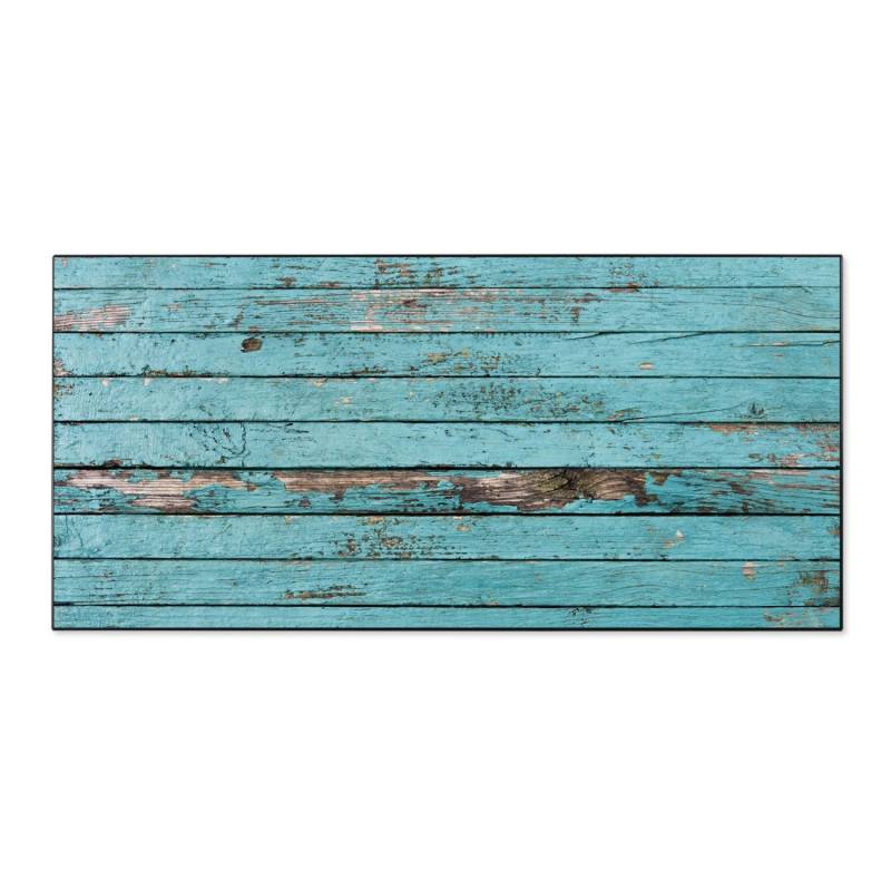 Banjado Magnettafel 78x37cm Magnetwand  Schwarz Aus Metall Magnetpinnwand Pinnwand Inkl. 4 Magnete Motiv Blaue Holzlatten von Banjado