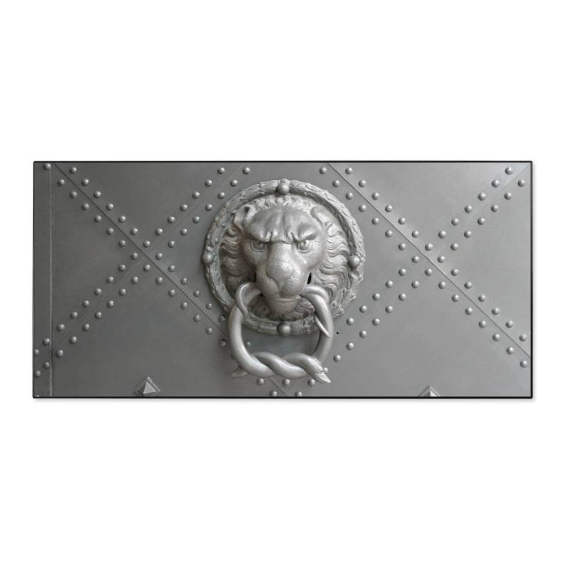 Banjado Magnettafel 78x37cm Magnetwand  Schwarz Aus Metall Magnetpinnwand Pinnwand Inkl. 4 Magnete Motiv Eisentor von Banjado