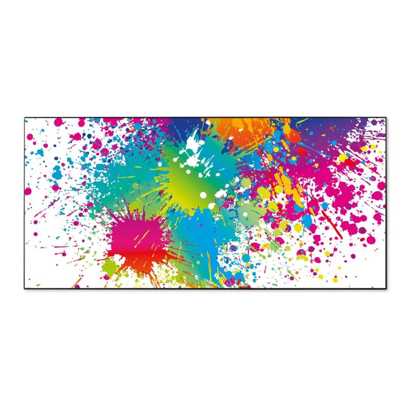 Banjado Magnettafel 78x37cm Magnetwand  Schwarz Aus Metall Magnetpinnwand Pinnwand Inkl. 4 Magnete Motiv Farbspritzer von Banjado