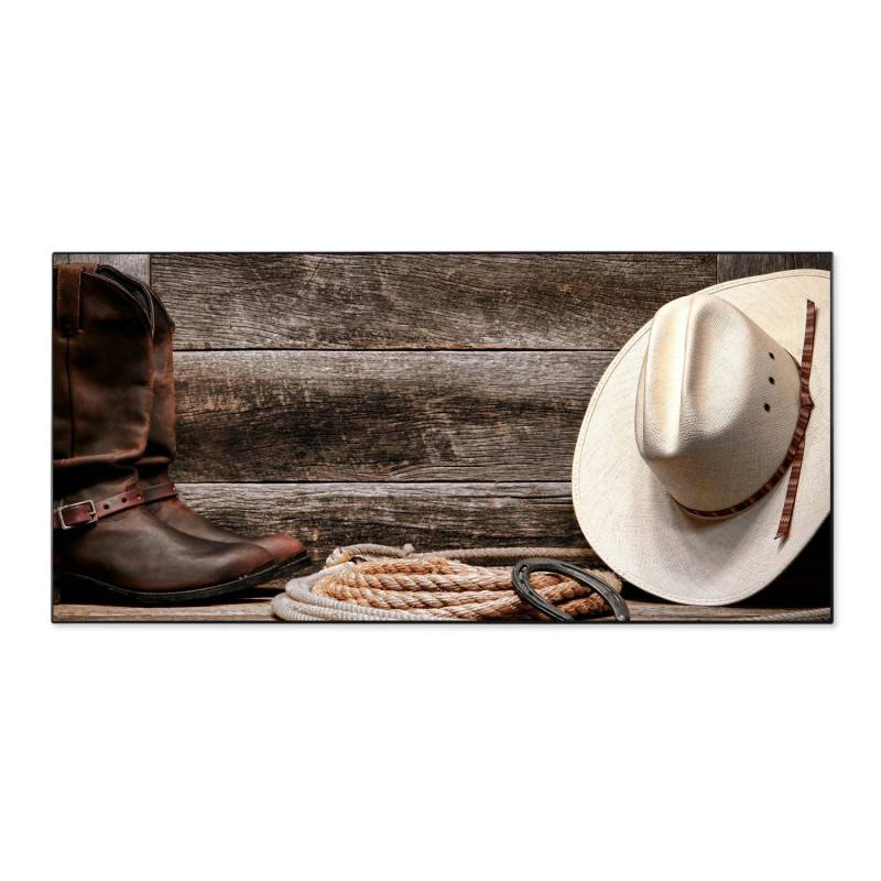 Banjado Magnettafel 78x37cm Magnetwand  Schwarz Aus Metall Magnetpinnwand Pinnwand Inkl. 4 Magnete Motiv Linedance Set von Banjado