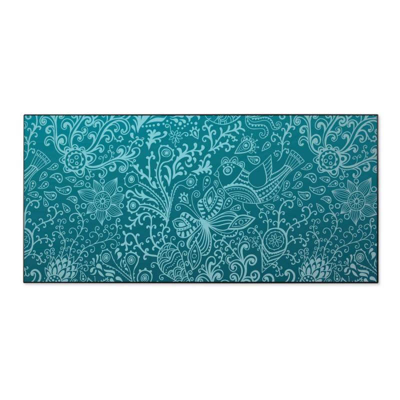 Banjado Magnettafel 78x37cm Magnetwand  Schwarz Aus Metall Magnetpinnwand Pinnwand Inkl. 4 Magnete Motiv Mandala Landschaft von Banjado