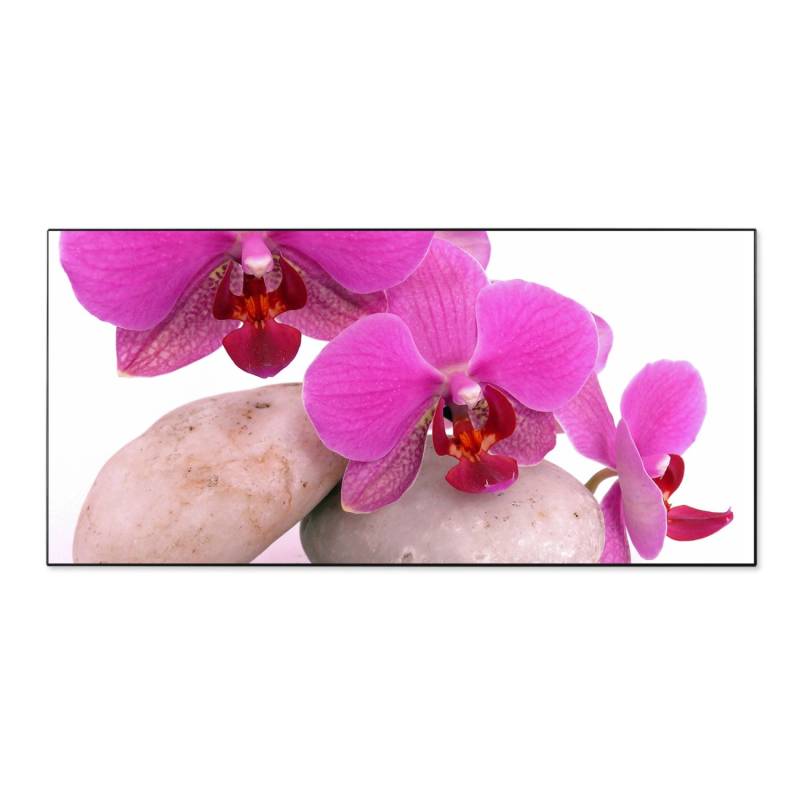 Banjado Magnettafel 78x37cm Magnetwand  Schwarz Aus Metall Magnetpinnwand Pinnwand Inkl. 4 Magnete Motiv Orchidee von Banjado