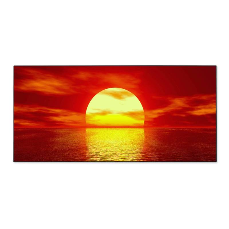 Banjado Magnettafel 78x37cm Magnetwand  Schwarz Aus Metall Magnetpinnwand Pinnwand Inkl. 4 Magnete Motiv Sonnenuntergang von Banjado