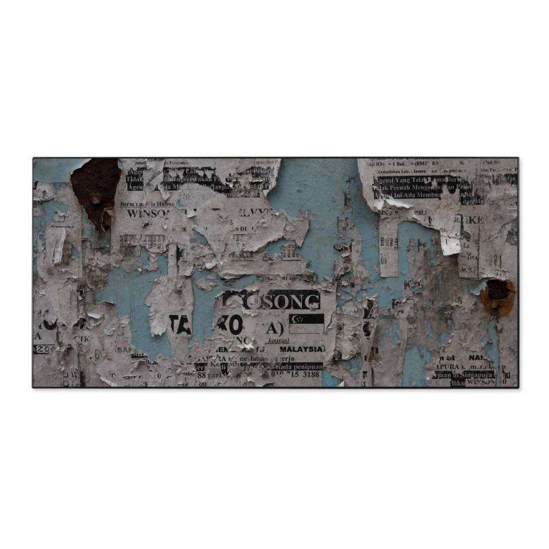 Banjado Magnettafel 78x37cm Magnetwand  Schwarz Aus Metall Magnetpinnwand Pinnwand Inkl. 4 Magnete Motiv Wand Mit Zeitungen von Banjado