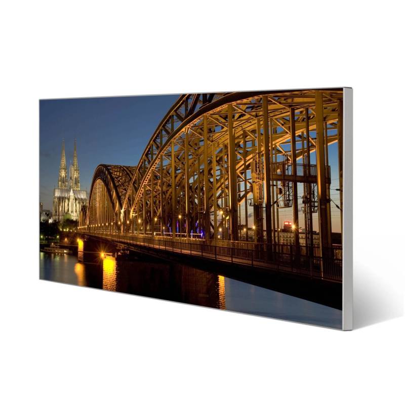 Banjado Magnettafel 78x37cm Magnetwand  Silber Aus Metall Magnetpinnwand Pinnwand Inkl. 4 Magnete Motiv Köln von Banjado