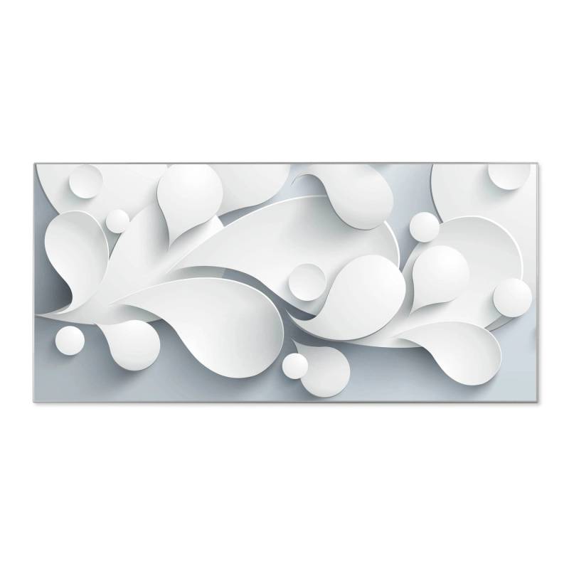 Banjado Magnettafel 78x37cm Magnetwand  Silber Aus Metall Magnetpinnwand Pinnwand Inkl. 4 Magnete Motiv Papiertropfen von Banjado