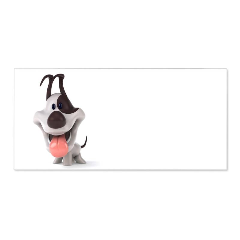 Banjado Magnettafel 78x37cm Magnetwand  Weiß Aus Metall Magnetpinnwand Pinnwand Inkl. 4 Magnete Motiv Comic-Hund von Banjado