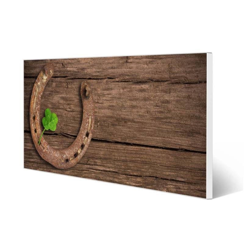 Banjado Magnettafel 78x37cm Magnetwand  Weiß Aus Metall Magnetpinnwand Pinnwand Inkl. 4 Magnete Motiv Doppeltes Glück von Banjado