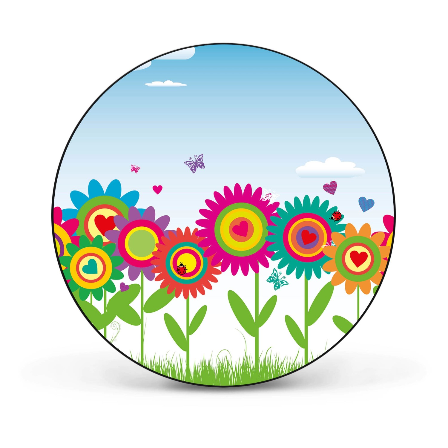 Banjado Magnettafel Rund Größe 47cm Magnetwand Schwarz Aus Metall Magnetpinnwand Pinnwand Motiv Bunte Blumen Banjado Magnettafel Rund Größe 47cm Magnetwand Schwarz Aus Metall Magnetpinnwand Pinnwand Motiv Bunte Blumen von Banjado