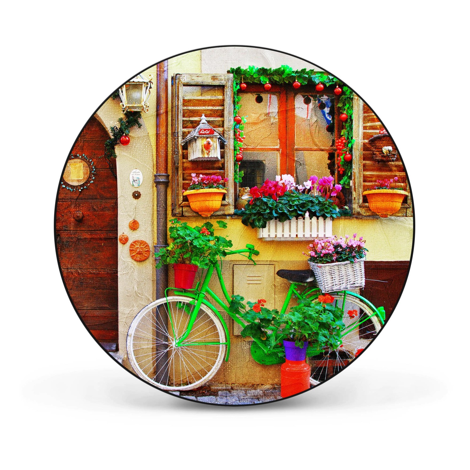 Banjado Magnettafel Rund Größe 47cm Magnetwand Schwarz Aus Metall Magnetpinnwand Pinnwand Motiv Grünes Fahrrad Banjado Magnettafel Rund Größe 47cm Magnetwand Schwarz Aus Metall Magnetpinnwand Pinnwand Motiv Grünes Fahrrad von Banjado