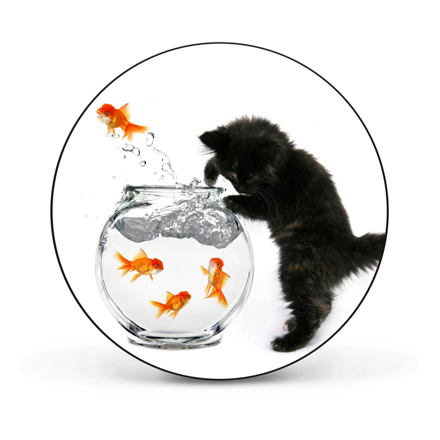 Banjado Magnettafel Rund Größe 47cm Magnetwand Schwarz Aus Metall Magnetpinnwand Pinnwand Motiv Katze Und Fisch Banjado Magnettafel Rund Größe 47cm Magnetwand Schwarz Aus Metall Magnetpinnwand Pinnwand Motiv Katze Und Fisch von Banjado