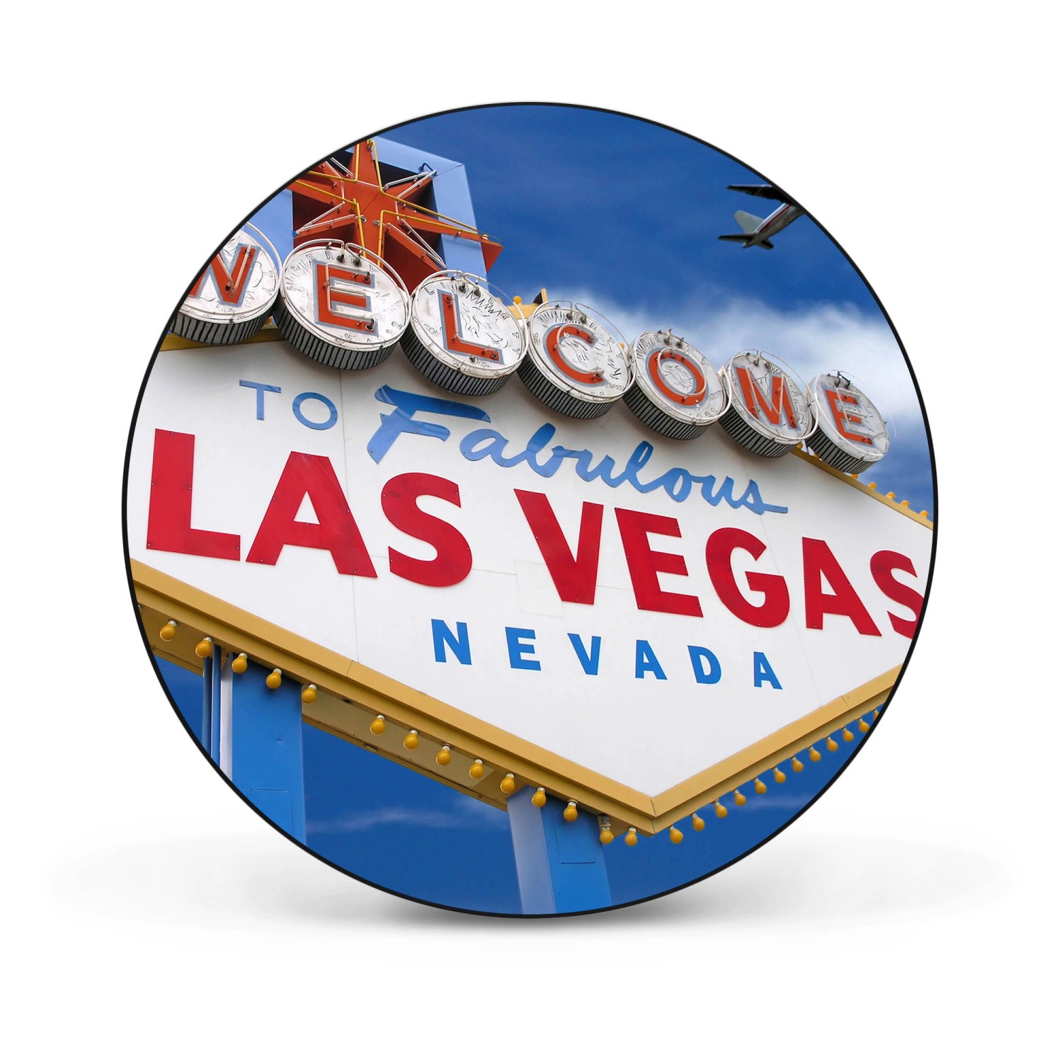 Banjado Magnettafel Rund Größe 47cm Magnetwand Schwarz Aus Metall Magnetpinnwand Pinnwand Motiv Las Vegas Banjado Magnettafel Rund Größe 47cm Magnetwand Schwarz Aus Metall Magnetpinnwand Pinnwand Motiv Las Vegas von Banjado