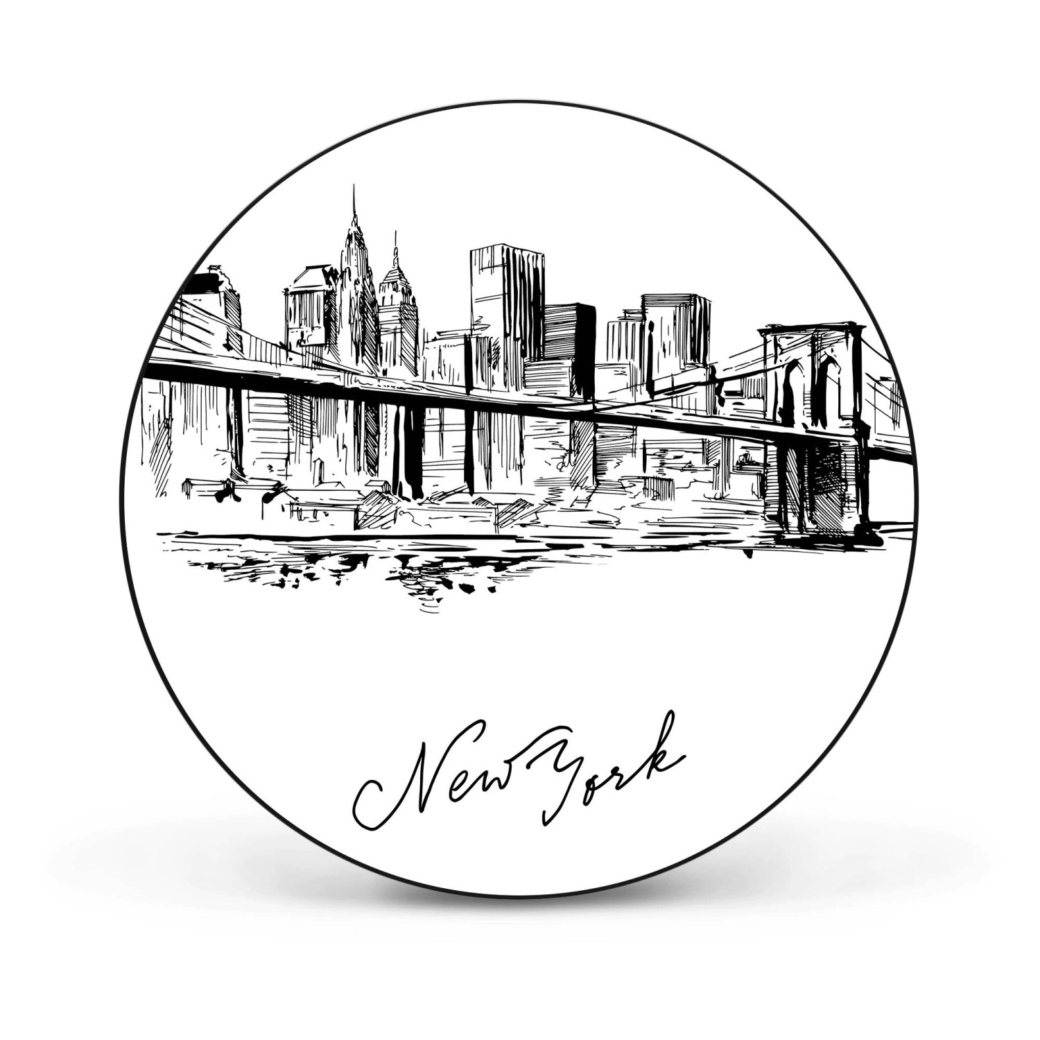 Banjado Magnettafel Rund Größe 47cm Magnetwand Schwarz Aus Metall Magnetpinnwand Pinnwand Motiv New York Skizze Banjado Magnettafel Rund Größe 47cm Magnetwand Schwarz Aus Metall Magnetpinnwand Pinnwand Motiv New York Skizze von Banjado