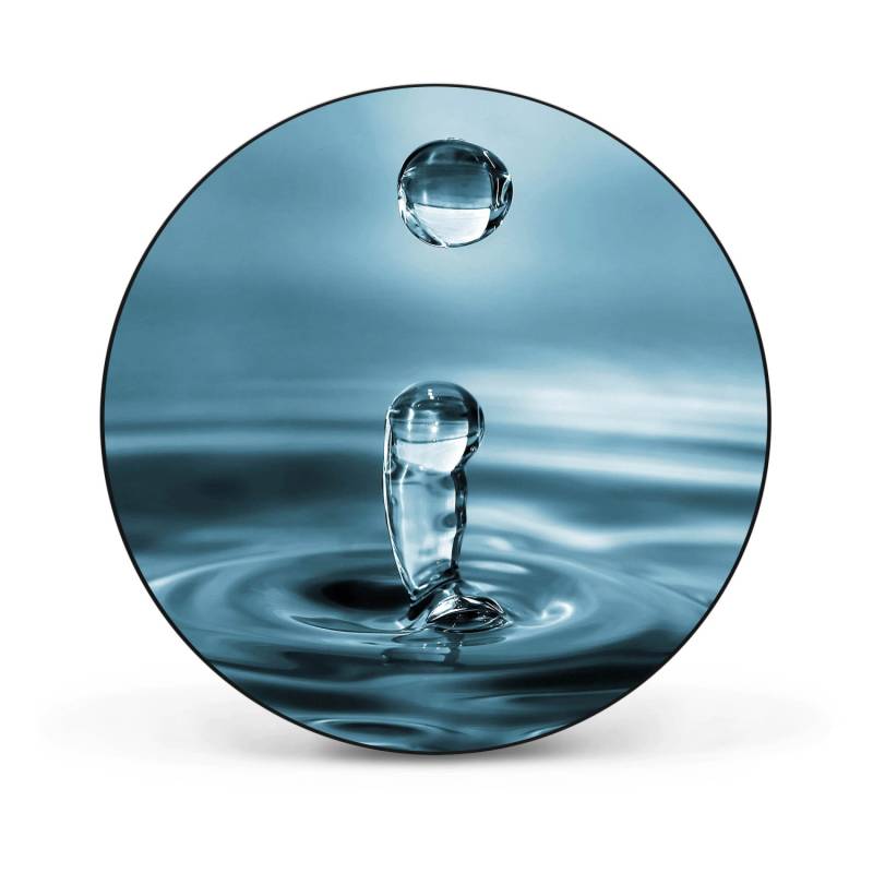 Banjado Magnettafel Rund Größe 47cm Magnetwand Schwarz Aus Metall Magnetpinnwand Pinnwand Motiv Wassertropfen von Banjado