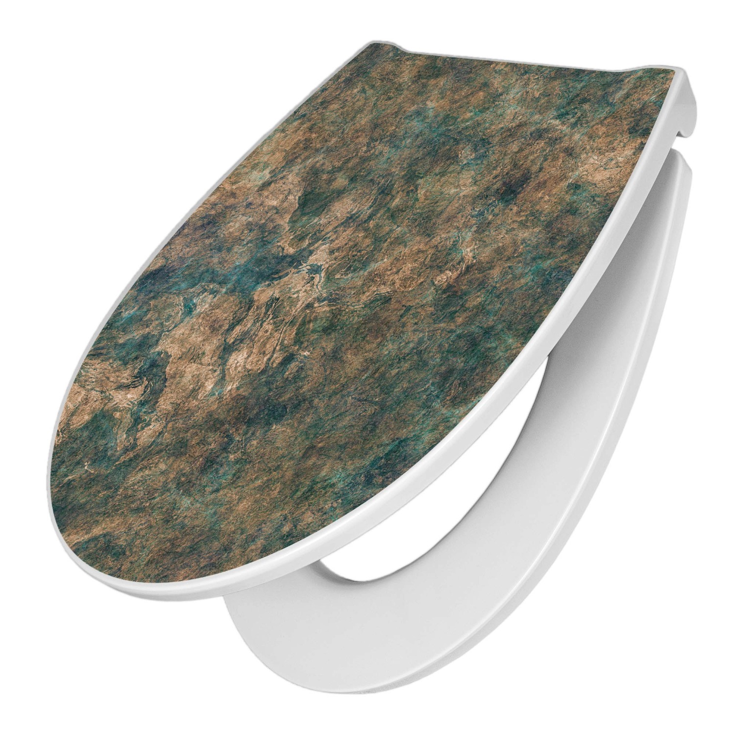 Banjado Premium Toilettendeckel Mit Absenkautomatik WC-Sitz Soft Close Hygienischer Klodeckel Duroplast Mit Motiv Kupfer Patina von Banjado
