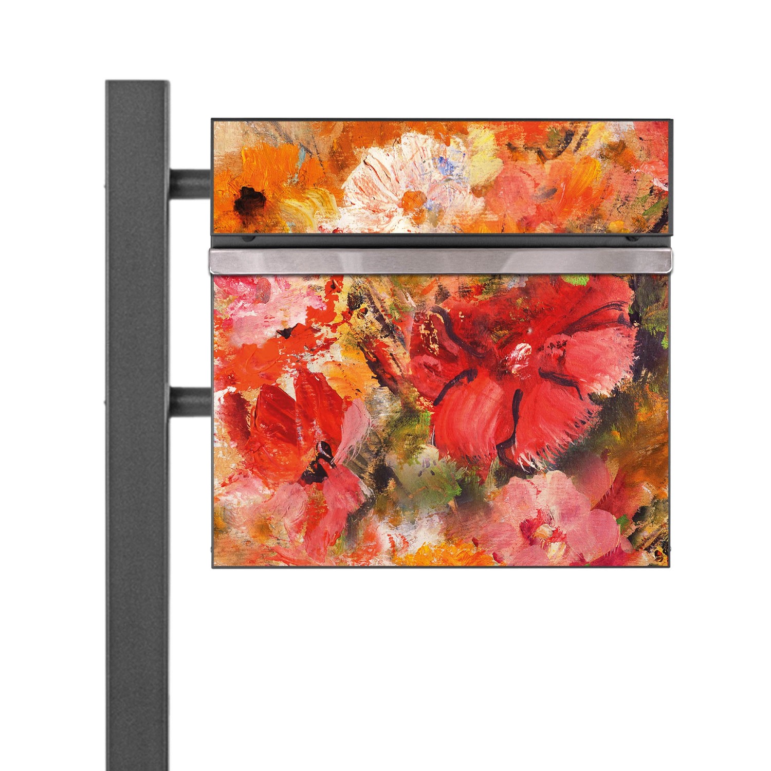 Banjado Standbriefkasten Anthrazit 45x120x16.5cm Groß Inkl. Montagematerial & 2 Schlüsseln Motiv Fallende Blumen Banjado Standbriefkasten Anthrazit 45x120x16.5cm Groß Inkl. Montagematerial & 2 Schlüsseln Motiv Fallende Blumen von Banjado