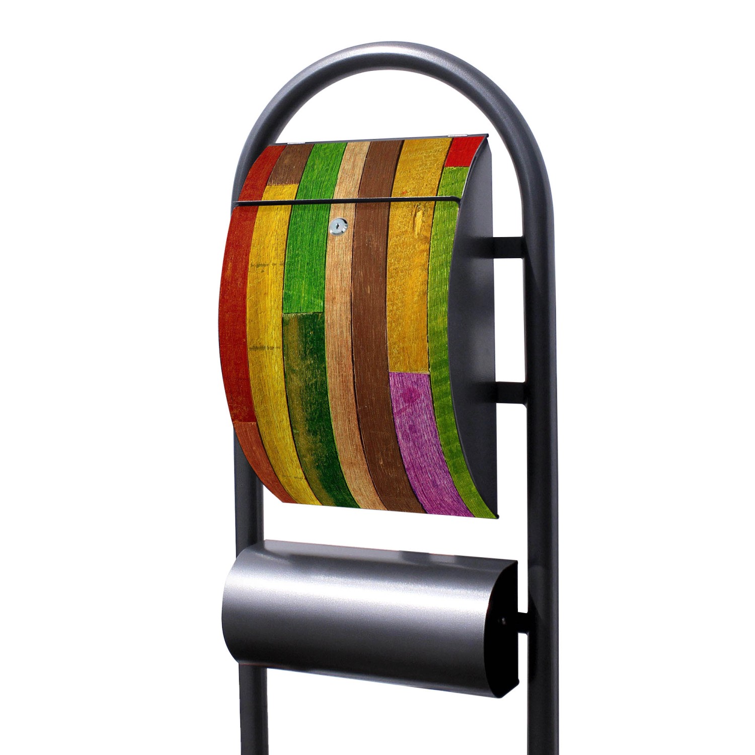 Banjado Standbriefkasten Hammerschlag Optik Größe 150x47x22cm Postkasten Freistehend Mit Zeitungsfach Motiv Holz Collage Bunt Banjado Standbriefkasten Hammerschlag Optik Größe 150x47x22cm Postkasten Freistehend Mit Zeitungsfach Motiv Holz Collage Bunt von Banjado