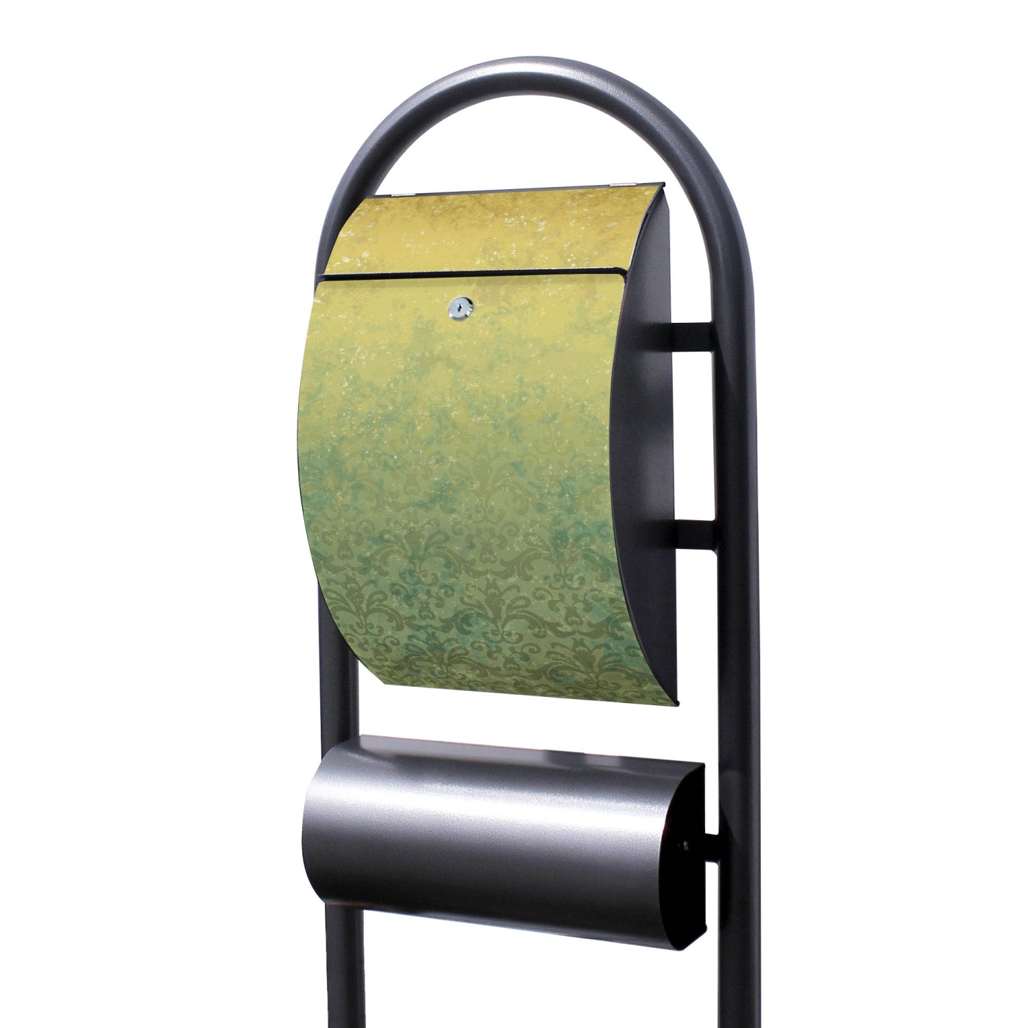 Banjado Standbriefkasten Hammerschlag Optik Größe 150x47x22cm Postkasten Freistehend Mit Zeitungsfach Motiv Vintage Messing Banjado Standbriefkasten Hammerschlag Optik Größe 150x47x22cm Postkasten Freistehend Mit Zeitungsfach Motiv Vintage Messing von Banjado