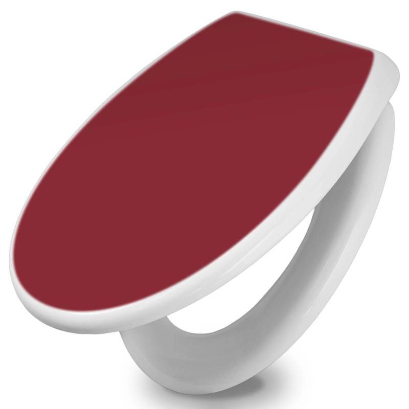 Banjado Toilettendeckel Mit Absenkautomatik WC-Sitz Soft Close Weiß Hygienischer Duroplast Leichte Montage Mit Motiv Burgund von Banjado