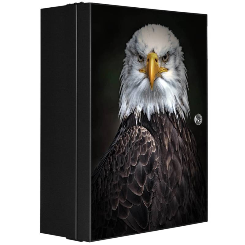Banjado XXL Medizinschrank Abschliessbar 35x46x15cm Arzneischrank Anthrazit Aus Metall Front Mit Motiv Adler von Banjado