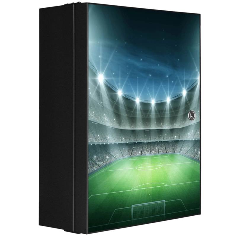 Banjado XXL Medizinschrank Abschliessbar 35x46x15cm Arzneischrank Anthrazit Aus Metall Front Mit Motiv Arena von Banjado