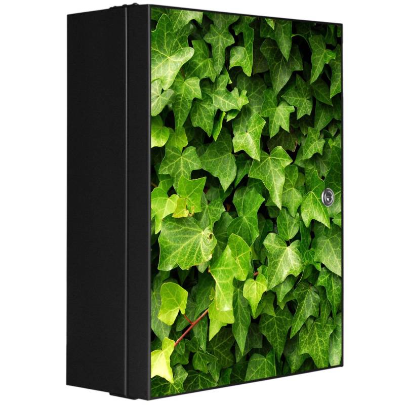 Banjado XXL Medizinschrank Abschliessbar 35x46x15cm Arzneischrank Anthrazit Aus Metall Front Mit Motiv Efeu von Banjado
