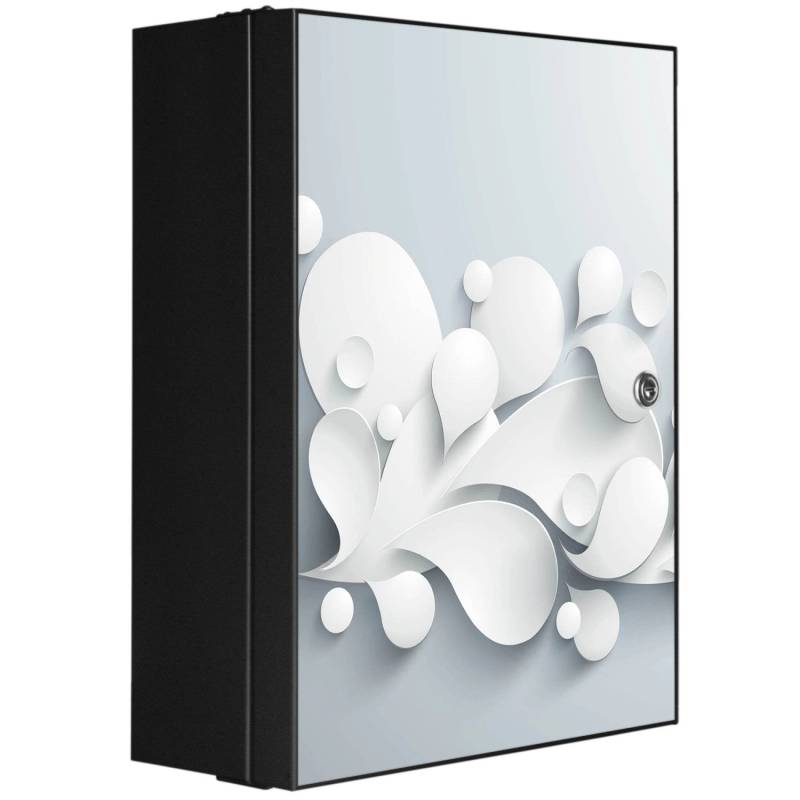 Banjado XXL Medizinschrank Abschliessbar 35x46x15cm Arzneischrank Anthrazit Aus Metall Front Mit Motiv Papiertropfen von Banjado