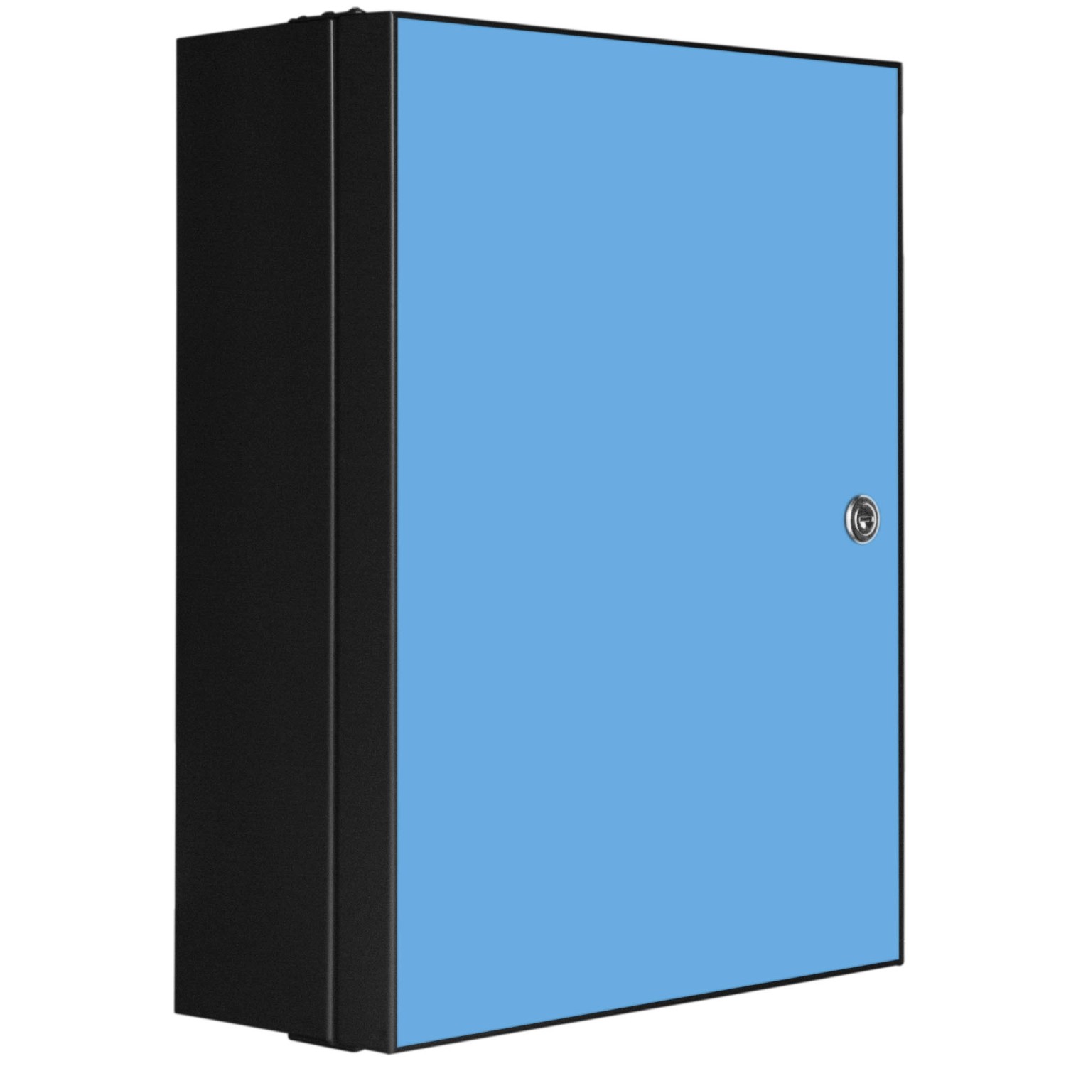 Banjado XXL Medizinschrank Abschliessbar 35x46x15cm Arzneischrank Anthrazit Aus Metall Front Mit Motiv Pastellblau von Banjado