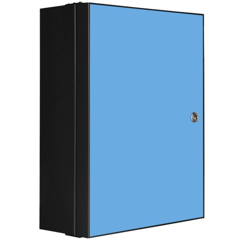 Banjado XXL Medizinschrank Abschliessbar 35x46x15cm Arzneischrank Anthrazit Aus Metall Front Mit Motiv Pastellblau von Banjado