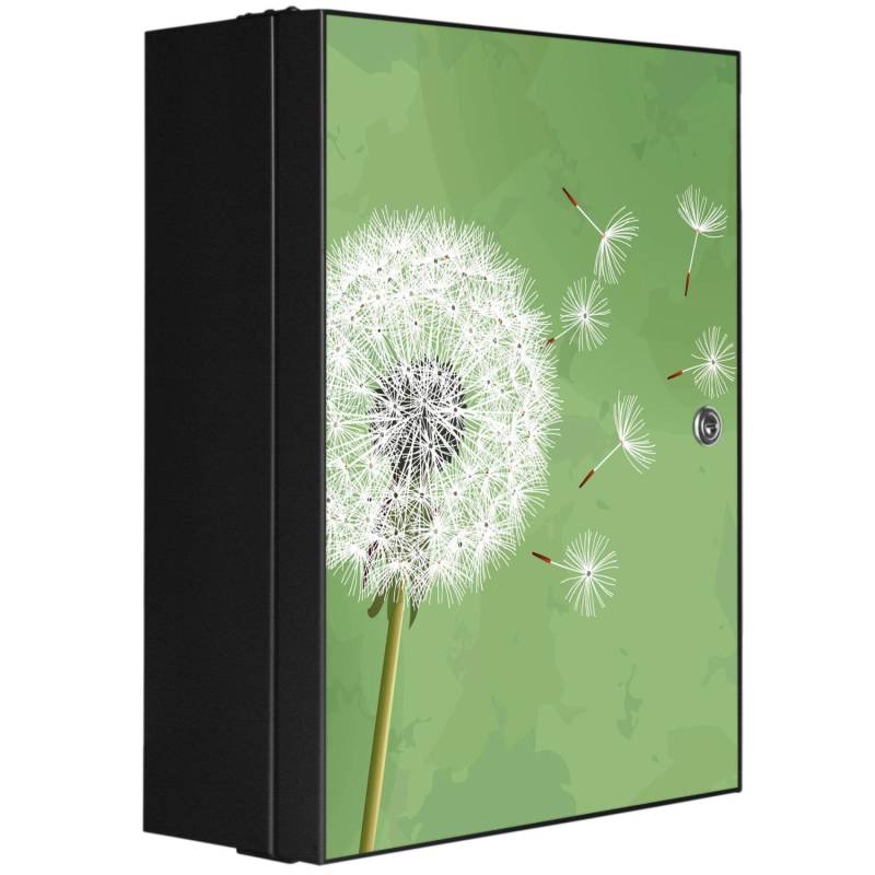 Banjado XXL Medizinschrank Abschliessbar 35x46x15cm Arzneischrank Anthrazit Aus Metall Front Mit Motiv Pusteblume 3 von Banjado