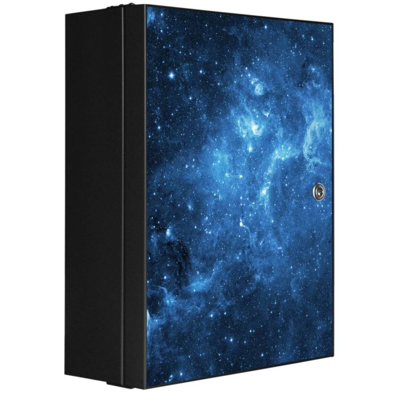 Banjado XXL Medizinschrank Abschliessbar 35x46x15cm Arzneischrank Anthrazit Aus Metall Front Mit Motiv Universum von Banjado