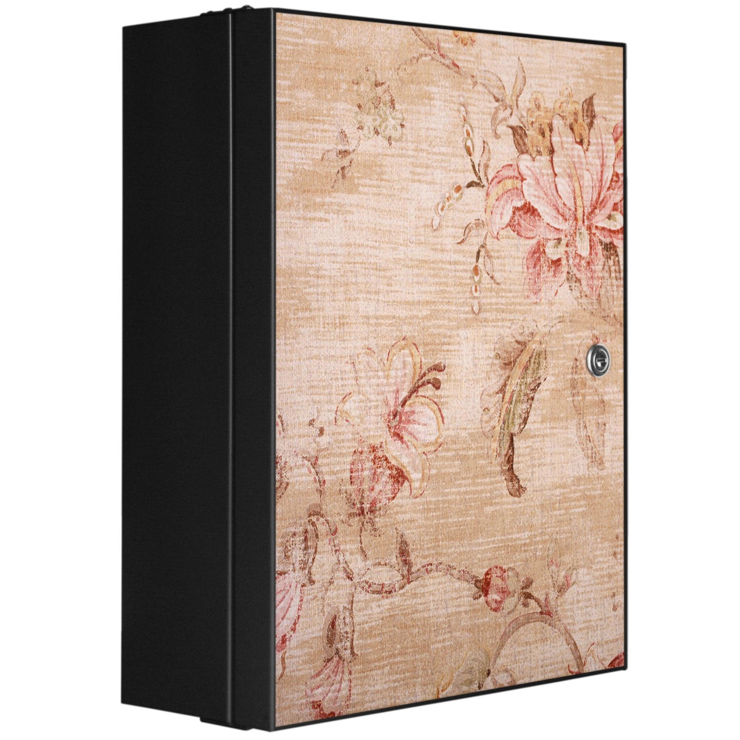 Banjado XXL Medizinschrank Abschliessbar 35x46x15cm Arzneischrank Anthrazit Aus Metall Front Mit Motiv Verschwindend von Banjado