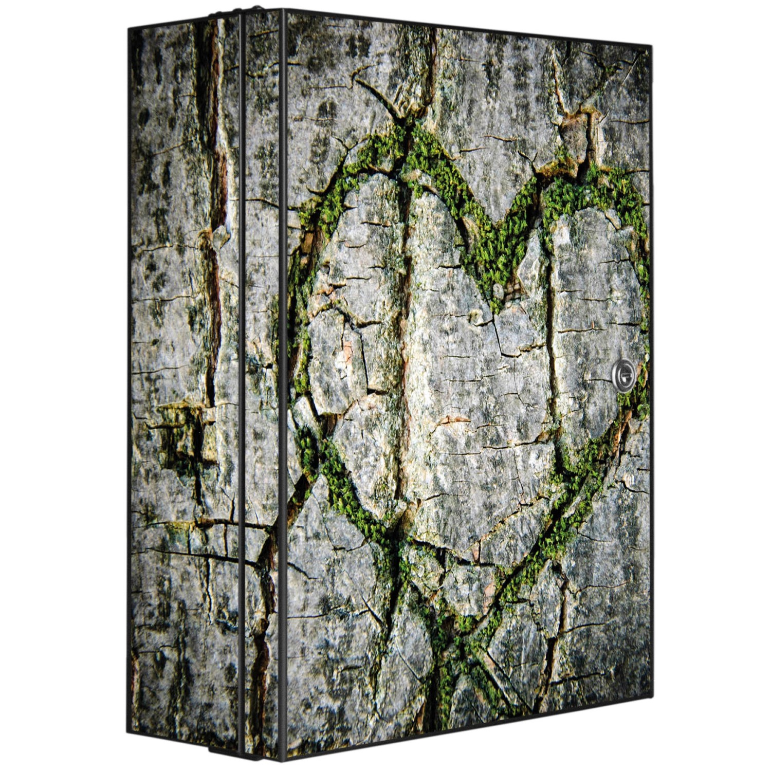 Banjado XXL Medizinschrank Abschliessbar 35x46x15cm Arzneischrank Anthrazit Aus Metall Mit Motiv Herz Aus Moos von Banjado