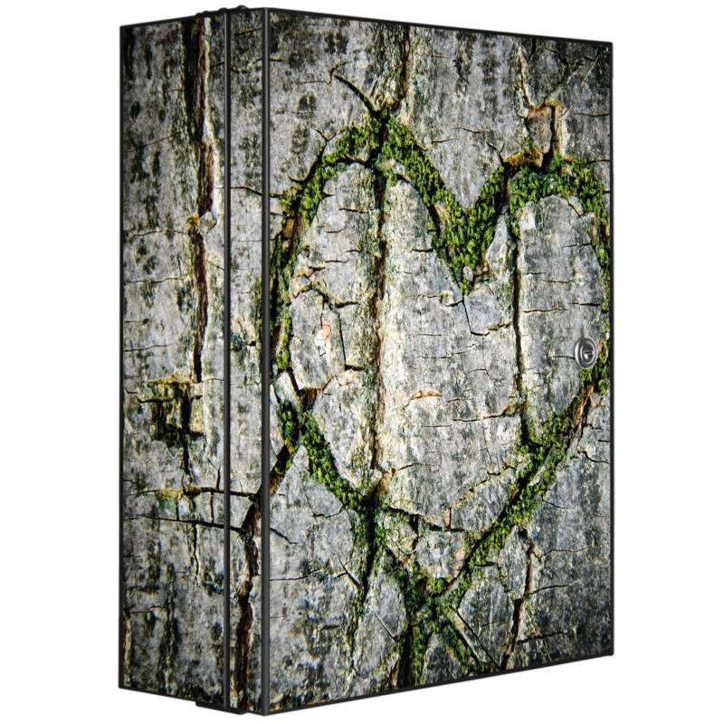 Banjado XXL Medizinschrank Abschliessbar 35x46x15cm Arzneischrank Anthrazit Aus Metall Mit Motiv Herz Aus Moos von Banjado
