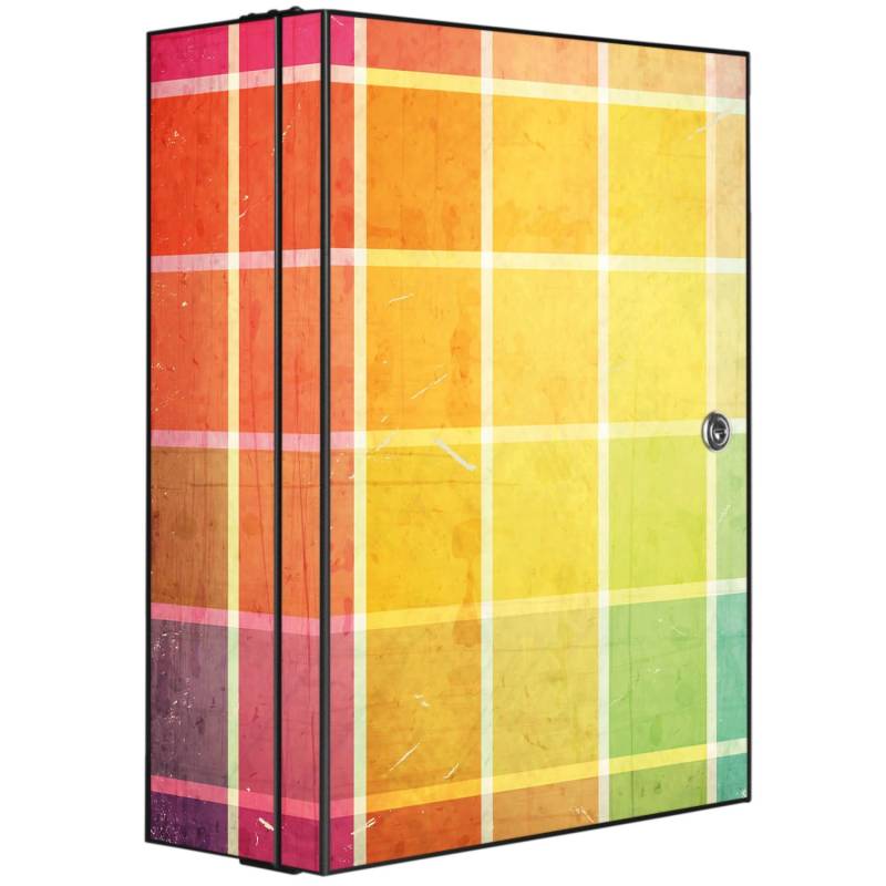 Banjado XXL Medizinschrank Abschliessbar 35x46x15cm Arzneischrank Anthrazit Aus Metall Mit Motiv Motiv Bunte Glasbausteine von Banjado