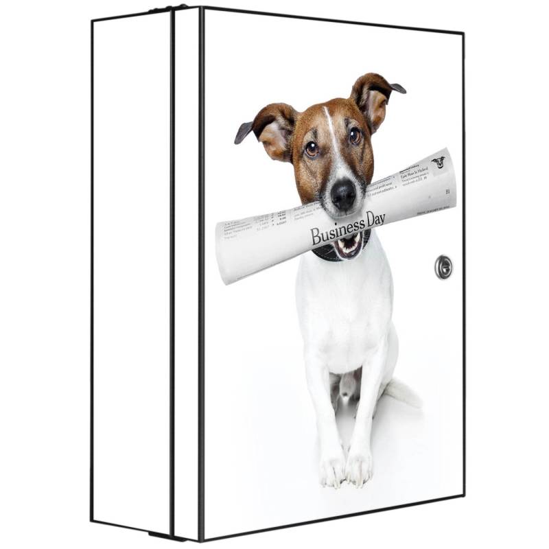 Banjado XXL Medizinschrank Abschliessbar 35x46x15cm Arzneischrank Anthrazit Aus Metall Mit Motiv Motiv Business Day von Banjado